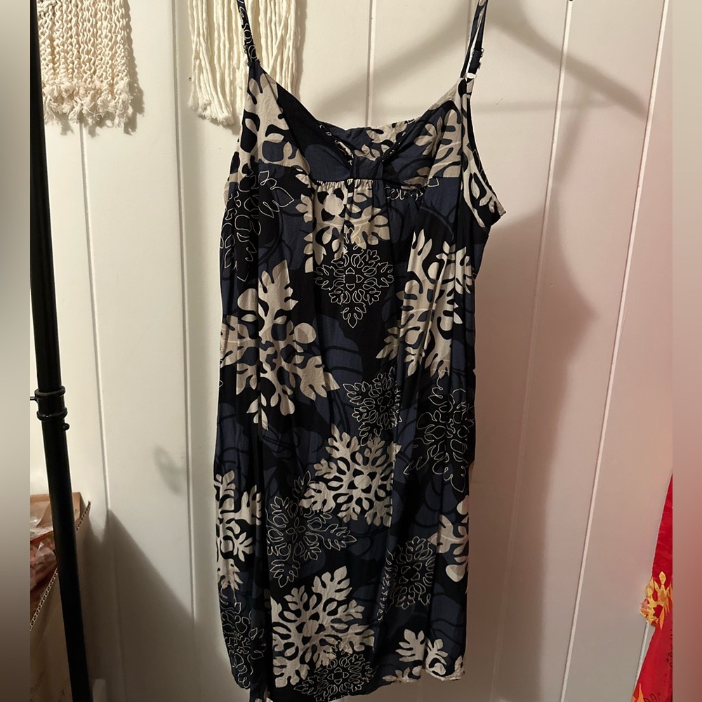 Walea Bay Quilt Print Blue Midi Dress Size Medium